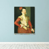 Robert Dudley (1532-88) 1st Earl of Leicester, c.1 Canvas Afdruk (Insitu (Houten vloer))