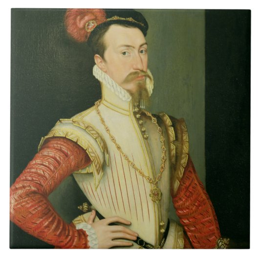 Robert Dudley (1532-88) 1st Earl of Leicester, c.1 Tegeltje (Voorkant)