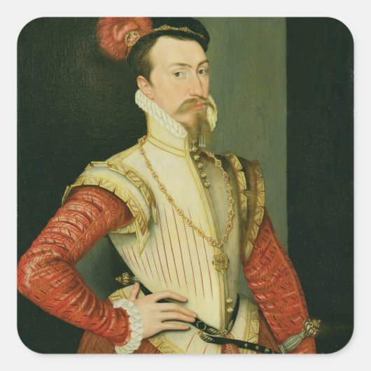 Robert Dudley (1532-88) 1st Earl of Leicester, c.1 Vierkante Sticker (Voorkant)