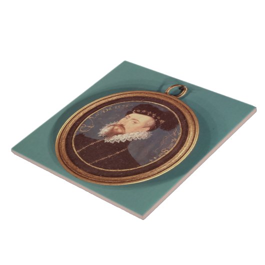 Robert Dudley, Earl of Leicester (c.1532-88) 1576 Tegeltje (Zijkant)