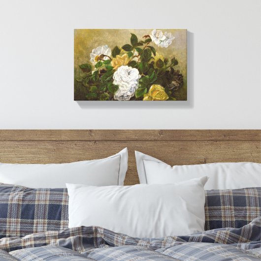  Robert Duncanson leeft nog steeds met Rozen Canvas Afdruk (Insitu (Slaapkamer))