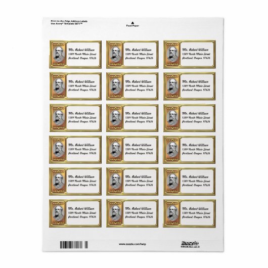 Robert E. Lee Address Label