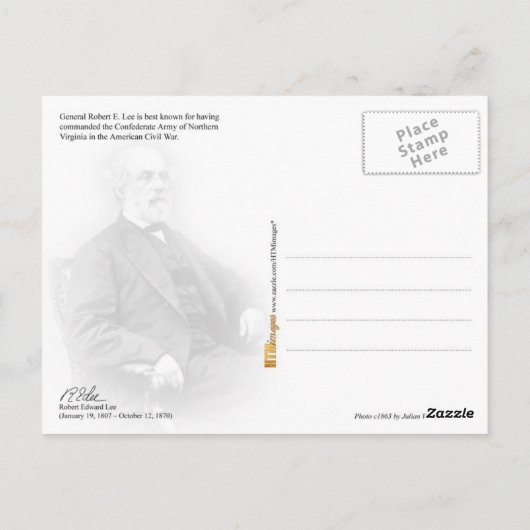 Robert E. Lee Briefkaart (Achterkant)