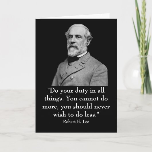 Robert E. Lee en citaat Kaart (Voorkant)