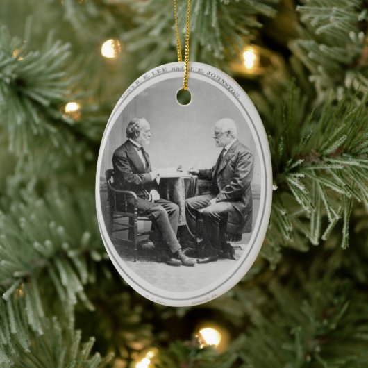 Robert E. Lee en Joseph E. Johnston Keramisch Ornament (Boom)