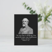 Robert E Lee en quote Briefkaart (Staand voorkant)
