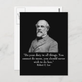 Robert E Lee en quote Briefkaart (Voorkant / Achterkant)