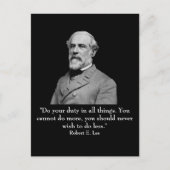 Robert E Lee en quote Briefkaart (Voorkant)