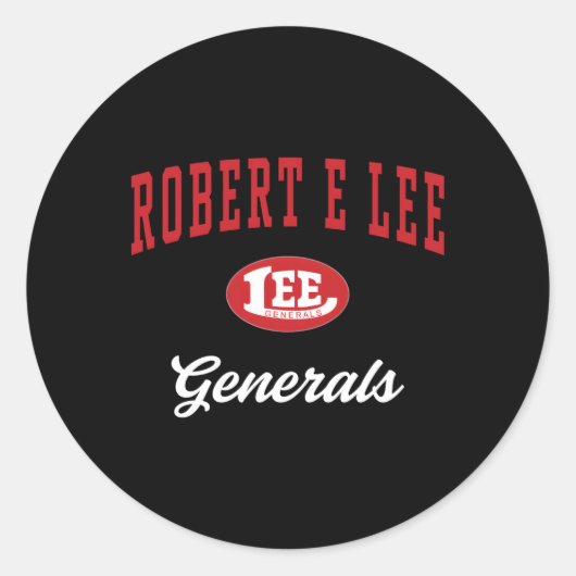 Robert E Lee High School Generals C3 Ronde Sticker (Voorkant)