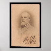 Robert E. Lee Ondertekende Kaart 1860 Poster (Voorkant)