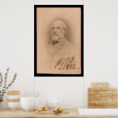 Robert E. Lee Ondertekende Kaart 1860 Poster (Keuken)