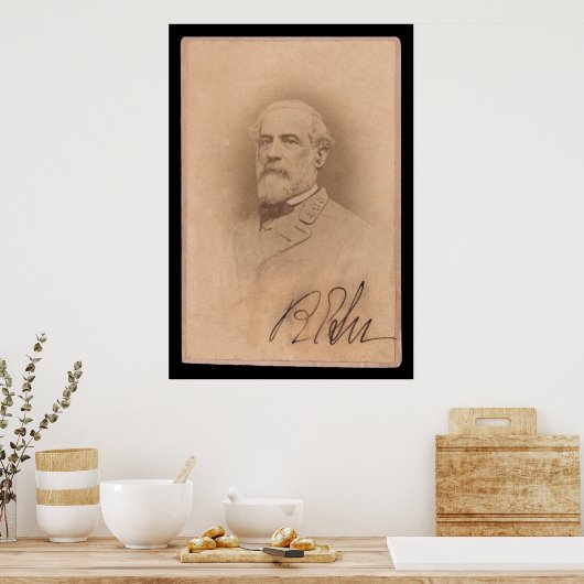 Robert E. Lee Ondertekende Kaart 1860 Poster (Keuken)