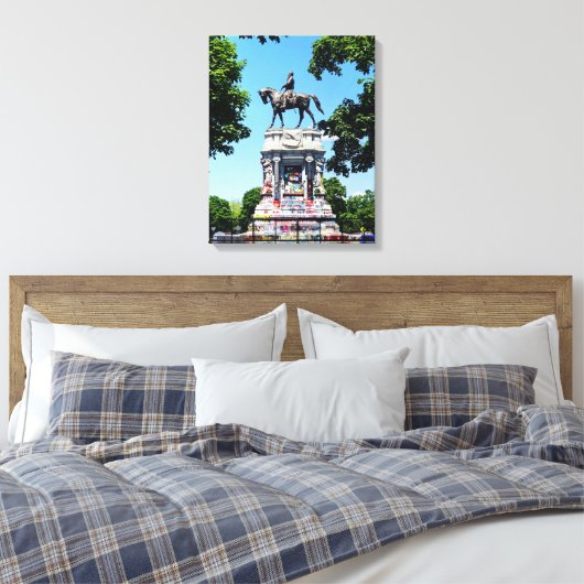 Robert E. Lee Statue Canvas Afdruk (Insitu (Slaapkamer))