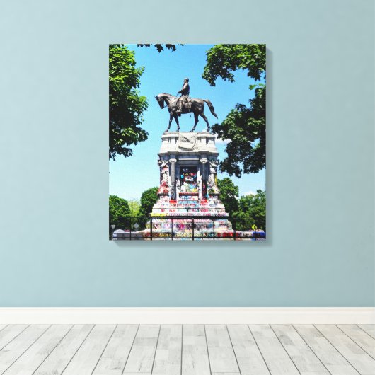 Robert E. Lee Statue Canvas Afdruk (Insitu (Houten vloer))