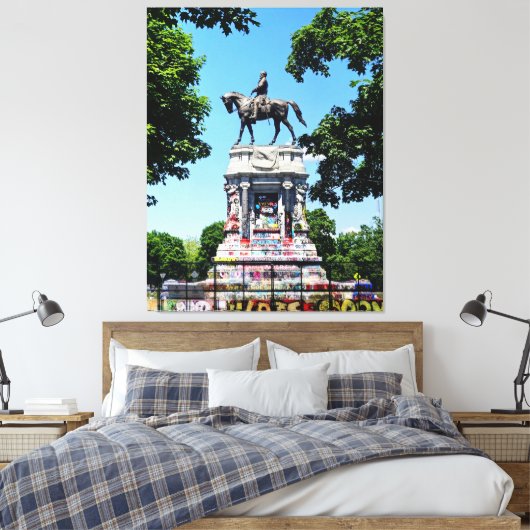 Robert E. Lee Statue Canvas Afdruk (Insitu (Slaapkamer))