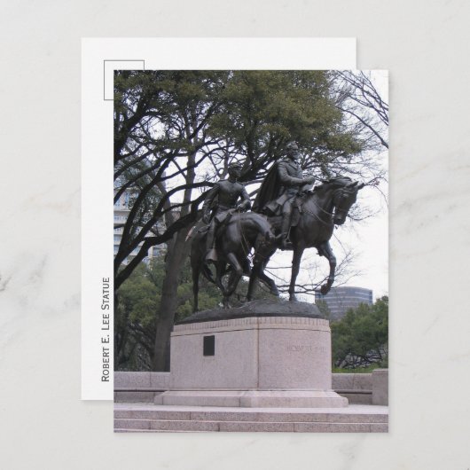 Robert E. Lee Statue, Lee Park, Dallas TX Briefkaart (Voorkant / Achterkant)