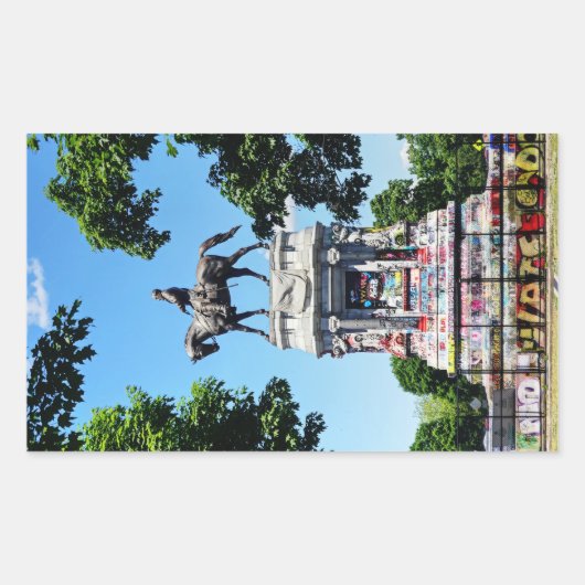 Robert E. Lee Statue Rechthoekige Sticker (Voorkant)