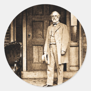 Robert E. Lee Vintage Mathew Brady Ronde Sticker