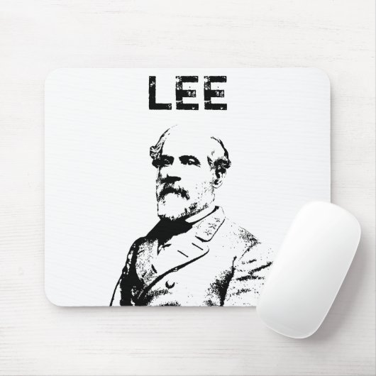 Robert E. Lee — Zwart en wit Muismat (Met muis)