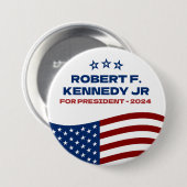 Robert F Kennedey Jr voor President 2024 Ronde Button 7,6 Cm (Voorkant /achterkant)