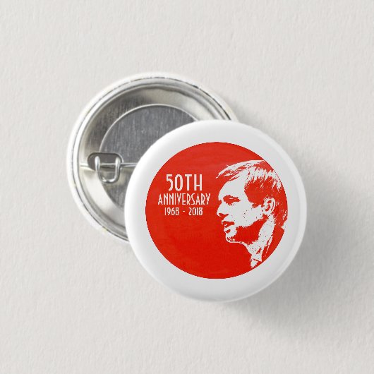 Robert F. Kennedy: 50ste Jubileum Ronde Button 3,2 Cm (Voorkant /achterkant)