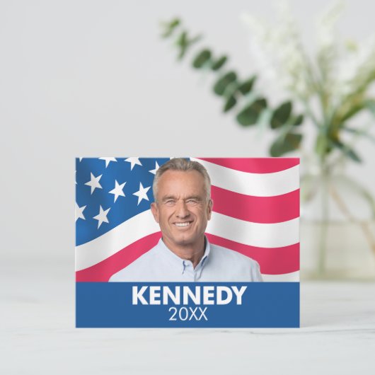 Robert F Kennedy JR 2024 - met vlag achtergrond Briefkaart (Staand voorkant)