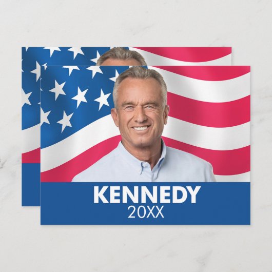 Robert F Kennedy JR 2024 - met vlag achtergrond Briefkaart (Voorkant / Achterkant)