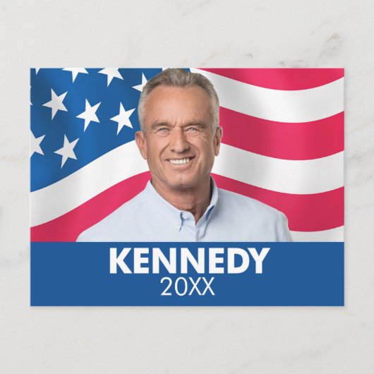 Robert F Kennedy JR 2024 - met vlag achtergrond Briefkaart (Voorkant)