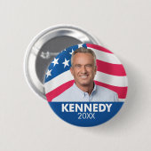 Robert F Kennedy JR 2024 - met vlag achtergrond Ronde Button 5,7 Cm (Voorkant /achterkant)