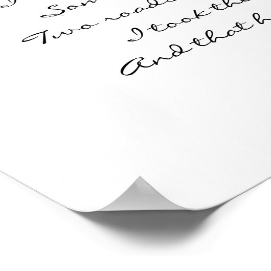 Robert Frost - De weg is niet bewandeld Poster (Hoek)