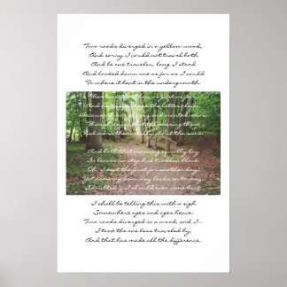 Robert Frost - De weg is niet bewandeld Poster