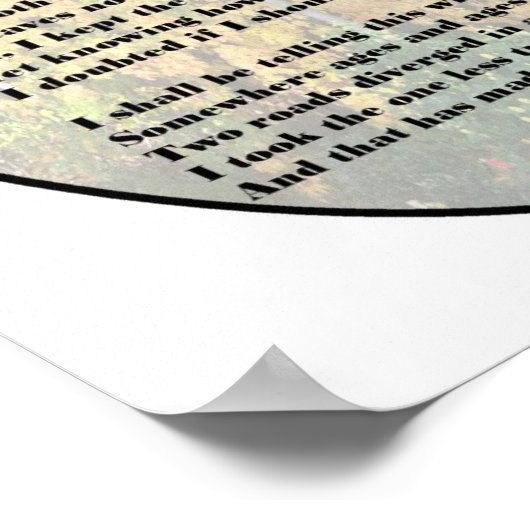 Robert Frost "De weg niet ingenomen" Poster (Hoek)