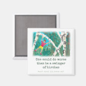 Robert Frost gedicht Berken met de hand geïllustre Magneet (Voorkant / Achterkant)