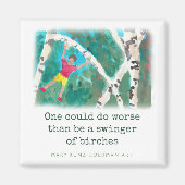 Robert Frost gedicht Berken met de hand geïllustre Magneet (Voorkant)