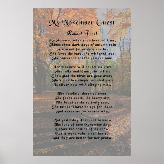 Robert Frost, Mijn November-gast Poster (Voorkant)