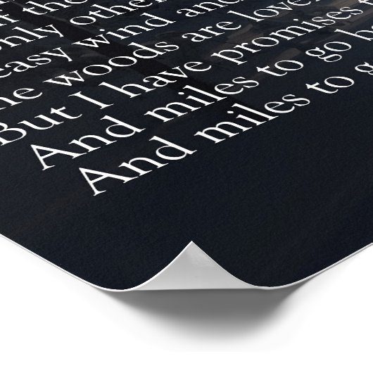 Robert Frost: Op een sneeuwavond langs de Bossen Poster (Hoek)