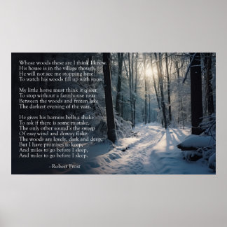 Robert Frost: Op een sneeuwavond langs de Bossen Poster