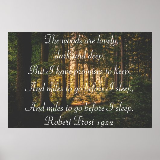 Robert Frost Poem Poster (Voorkant)
