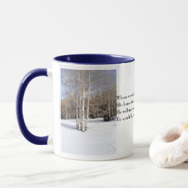 Robert Frost Poem Stoppen met Bossen Snowy Evening Mok