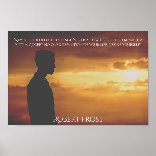 Robert Frost Quotes White Lettering Motivatie Poster (Voorkant)