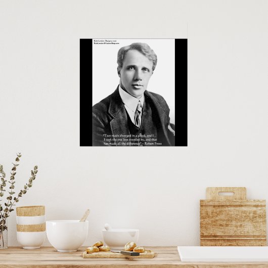 Robert Frost Road Less Traveled Quote Poster (Keuken)