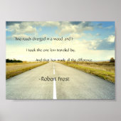 Robert Frost Road Minder reizend Poster voor prijs (Voorkant)
