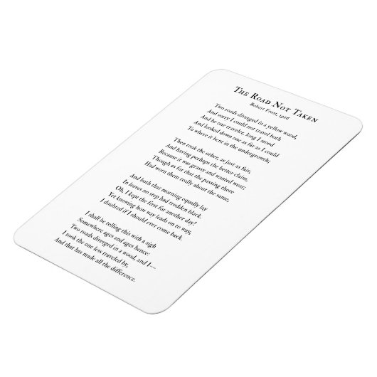 Robert Frost, Road niet genomen gedicht koelkastma Magneet (Linkerzijde)