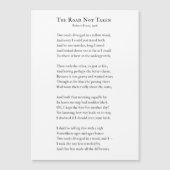 Robert Frost, Road, niet overgenomen gedicht (Voorkant)