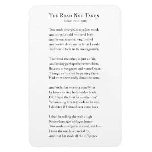Robert Frost, Road Not Take Poem fridge magnet Magneet