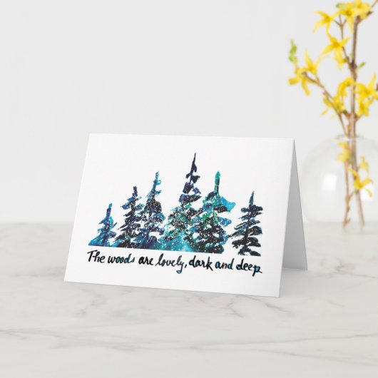 Robert Frost stopt met Bossen Pijnbos Kaart (Gele Bloem)