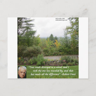 Robert Frost Wijsheid Quote "Weg Minder Bereisd" Briefkaart