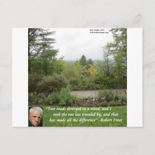 Robert Frost Wisdom Quote "Road Less Traveled" Briefkaart (Voorkant)