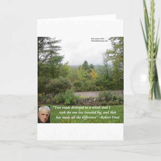 Robert Frost Wisdom Quote "Road Miness Traveled" Kaart (Voorkant)