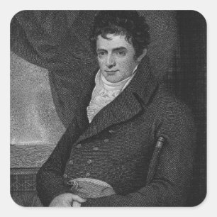 Robert Fulton (1765-1815), gegraveerd door George Vierkante Sticker